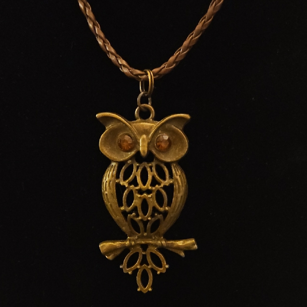 Gold Owl Pendant Necklace